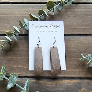 Gray Leather Loop Earrings
