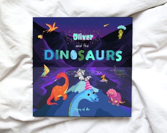 Custom Dinosaur Theme Kids Christmas Book w/Child’s Name Personalization - Dinosaur Adventure