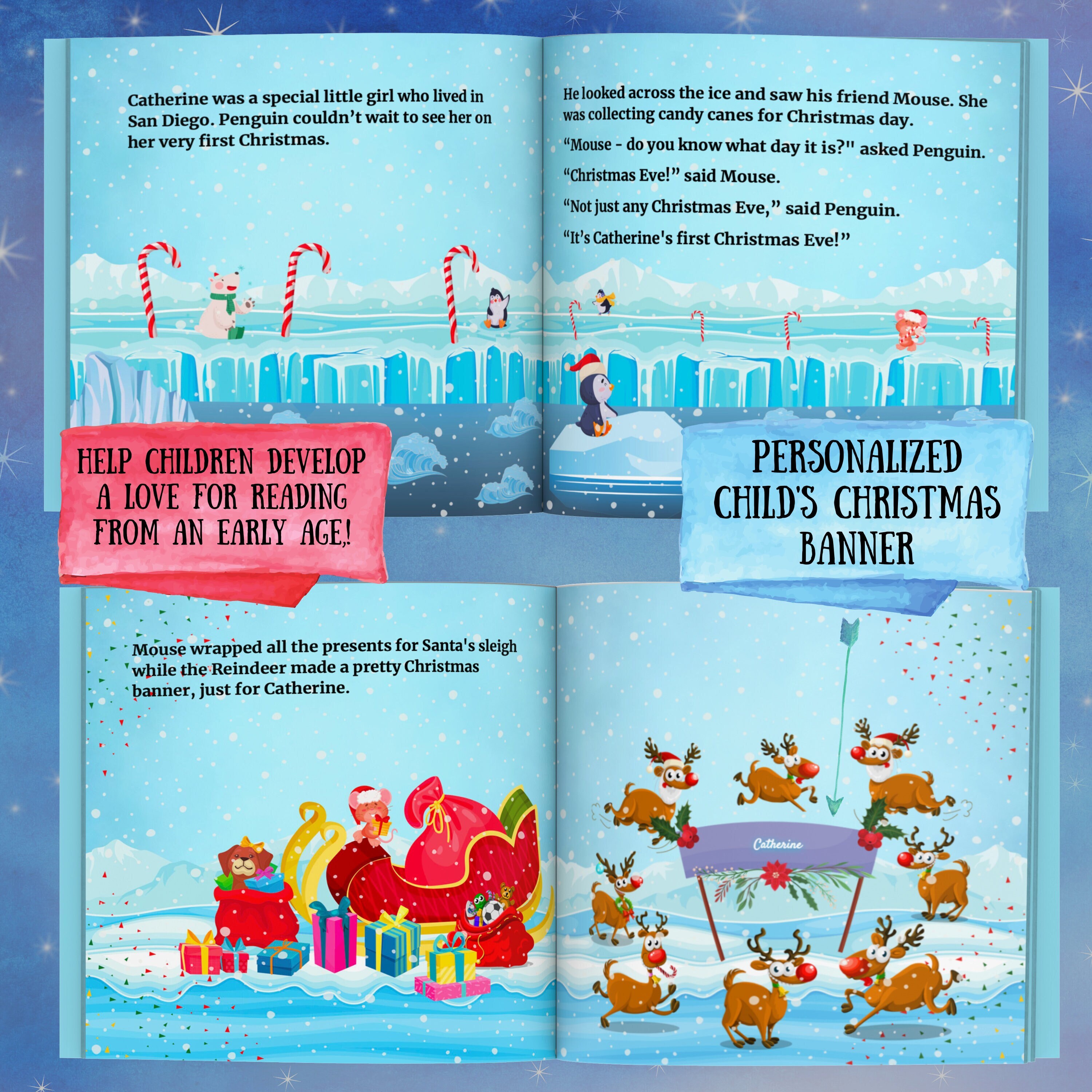 Personalized Book My First Christmas Custom Book W/child and Family Personalizations, Beautiful