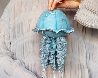 Nursery decor girl toy jellyfish, cute room decor, 4 year old girl gift, handmade OOAK toy