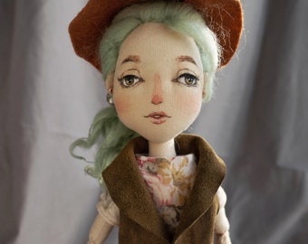 Art doll in boho style. Handmade gift for friend