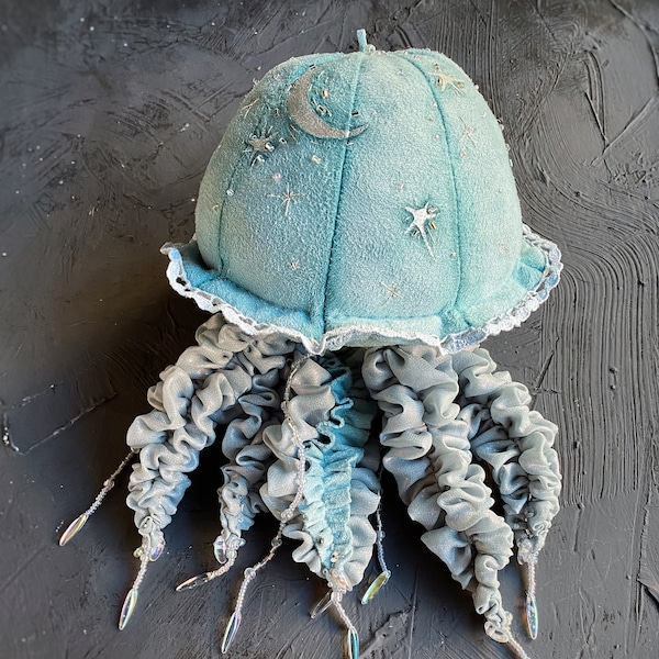 Jellyfish ocean nursery decor/ handmade home decor/ art collectible toy/ gift for her