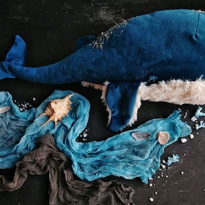 Stuffed animal blue whale toy. ocean nursery decor. sea creatures. 4 year old girl gift. Nautical decor apartment
