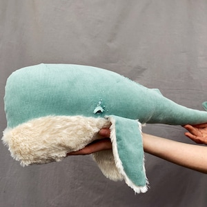 Stuffed whale animal toy, baby shower decorations gender neutral, aesthetic room decor, plushies ocean nursery decor, baby boy gift