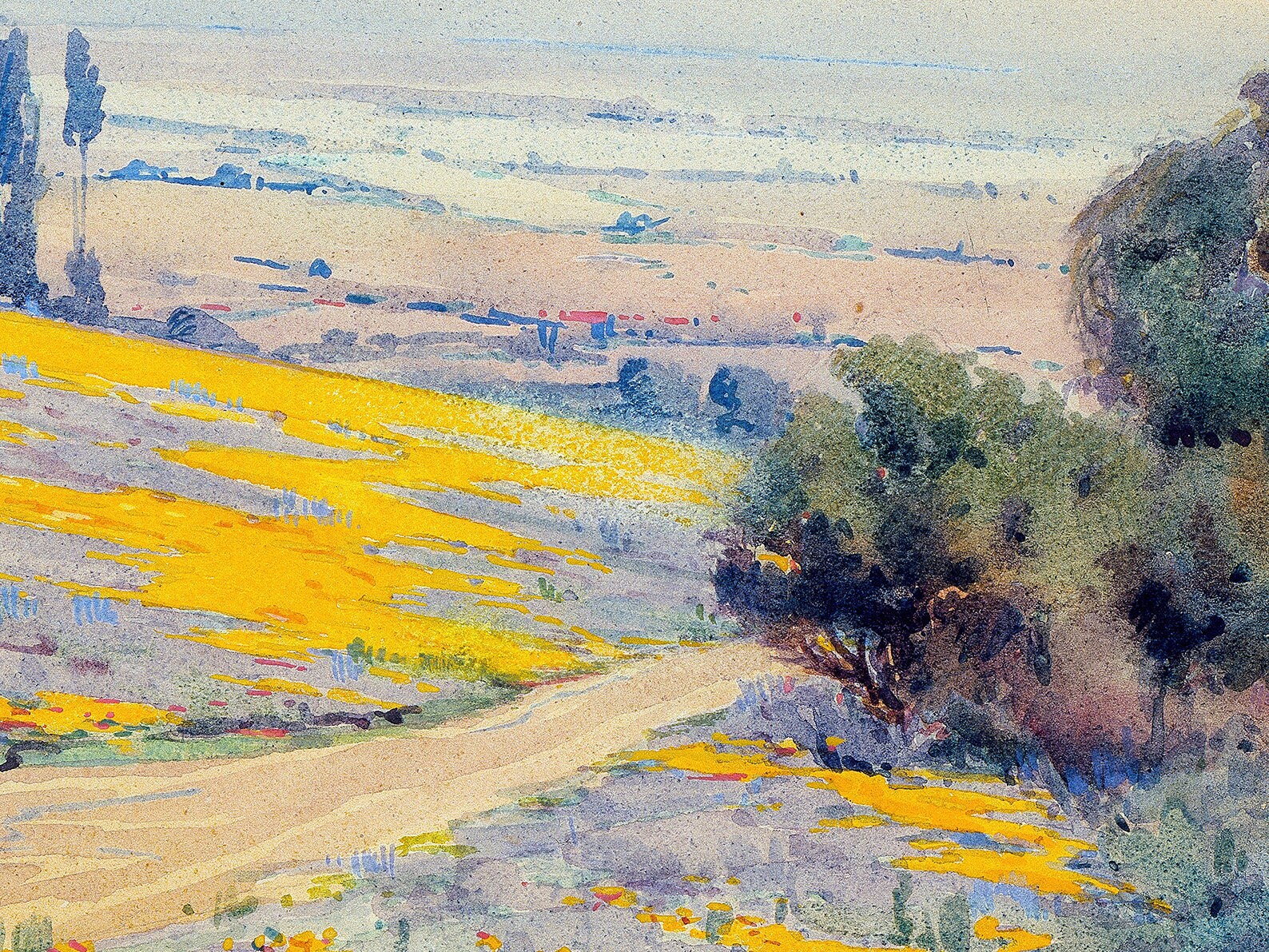 Meadow Painting Vintage Landscape Print Vintage Art Etsy