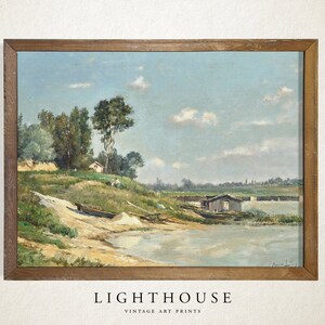 Lake Wall Art | Lake Farmhouse Painting | Summer Lake | PRINTABLE Digital Art 577 image 2