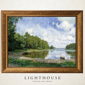 Lake Landscape Painting | Lake House Decor | Vintage Art Print | PRINTABLE Digital Art 262