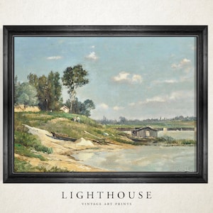 Lake Wall Art | Lake Farmhouse Painting | Summer Lake | PRINTABLE Digital Art 577 image 7