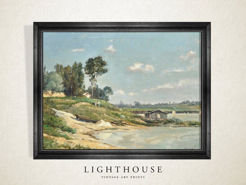 Lake Wall Art | Lake Farmhouse Painting | Summer Lake | PRINTABLE Digital Art 577 image 7