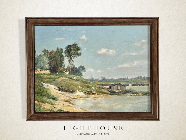 Lake Wall Art | Lake Farmhouse Painting | Summer Lake | PRINTABLE Digital Art 577 image 6