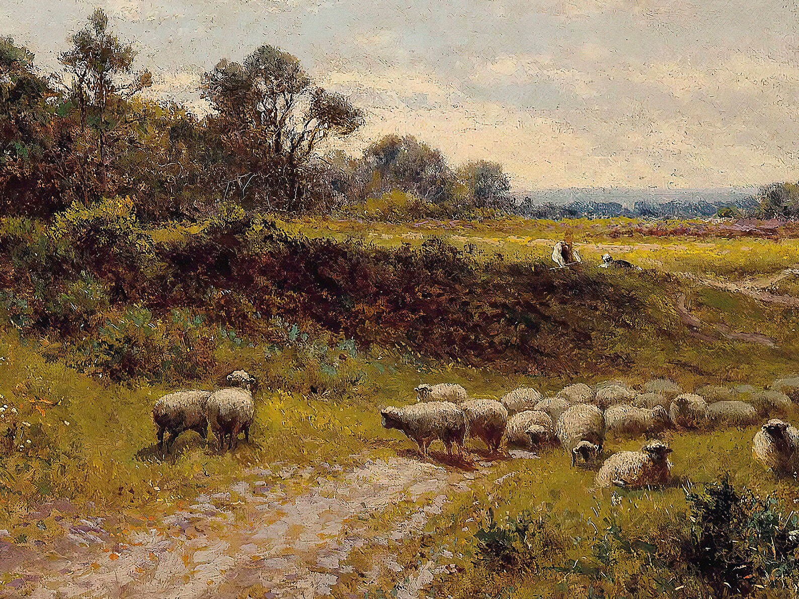 Landscape Meadow Painting Sheep Oil Painting Countryside Etsy UK