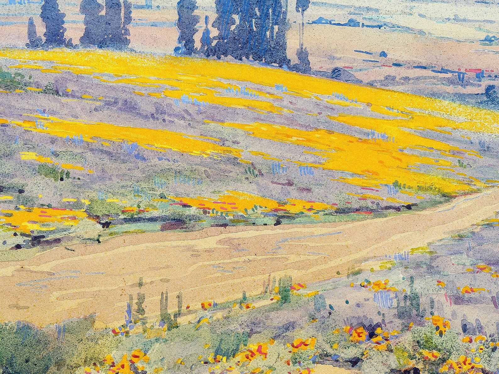 Meadow Painting Vintage Landscape Print Vintage Art Etsy