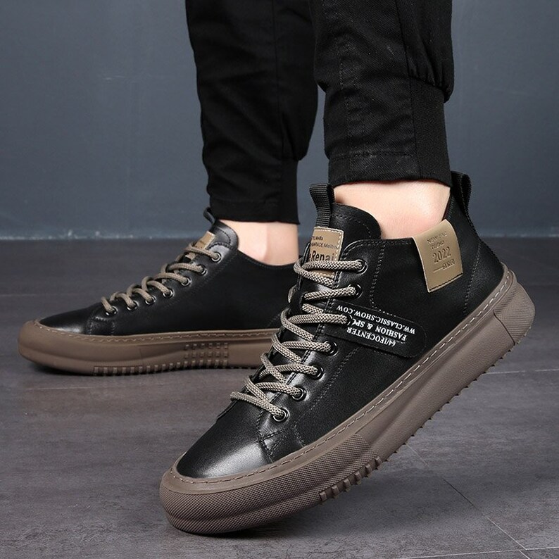 High Top Men's Sneakers Fashion Men Casual Shoes Luxury Etsy