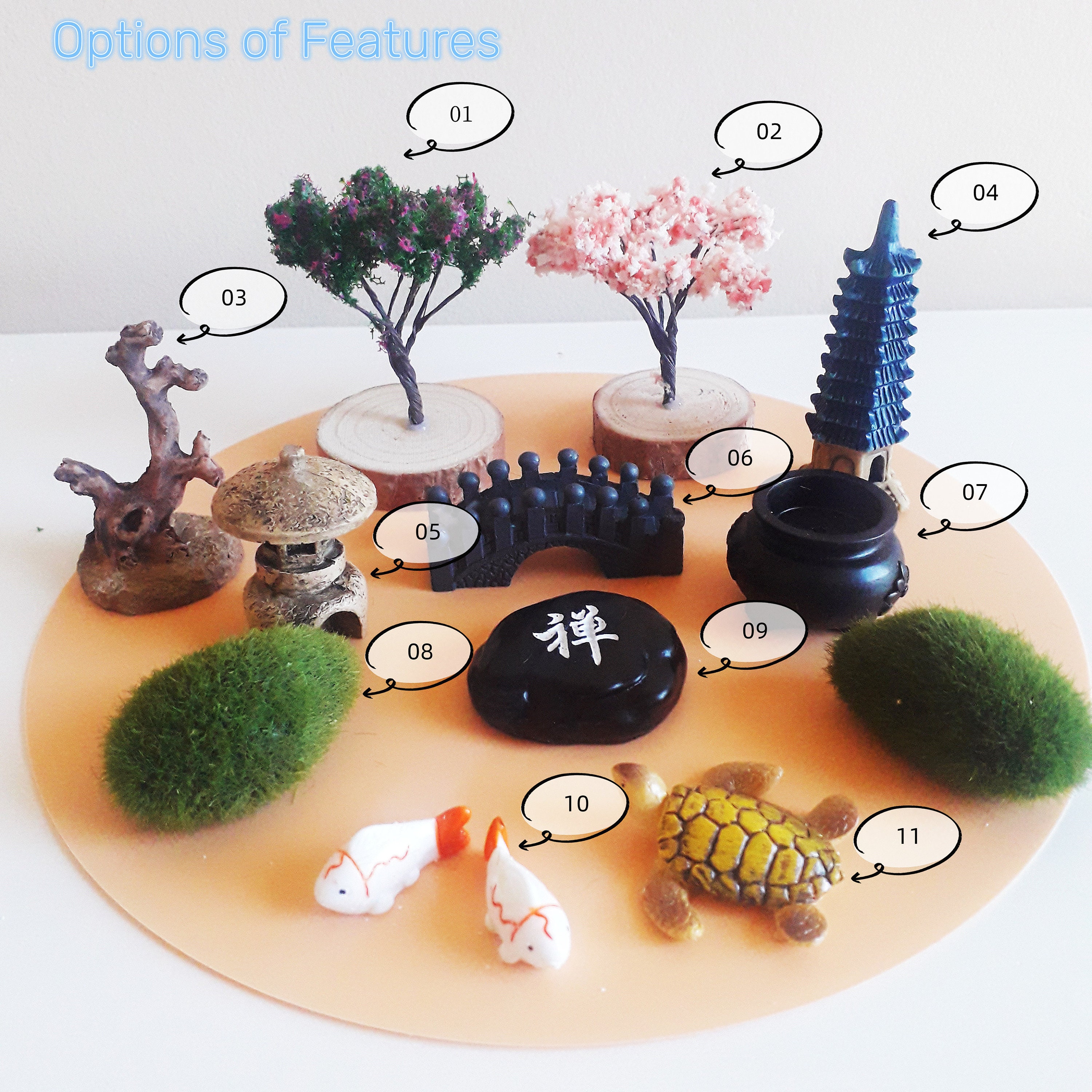 Miniature Zen Garden Accessories: DIY Bonsai Terrarium Decor Set