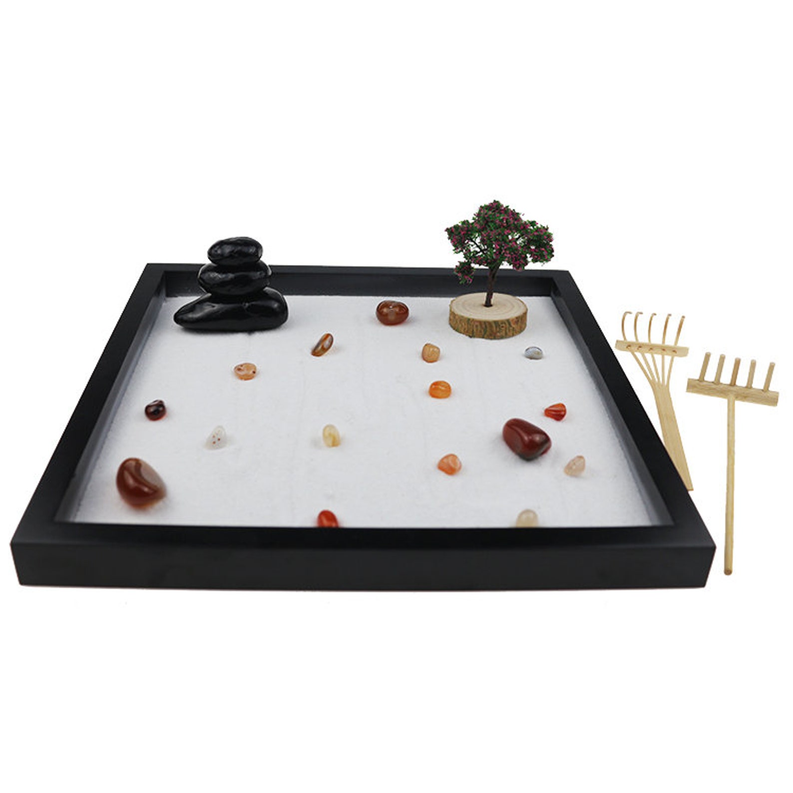 Japanese Zen Garden 25x25cm Large Size Black Tray Assorted Etsy
