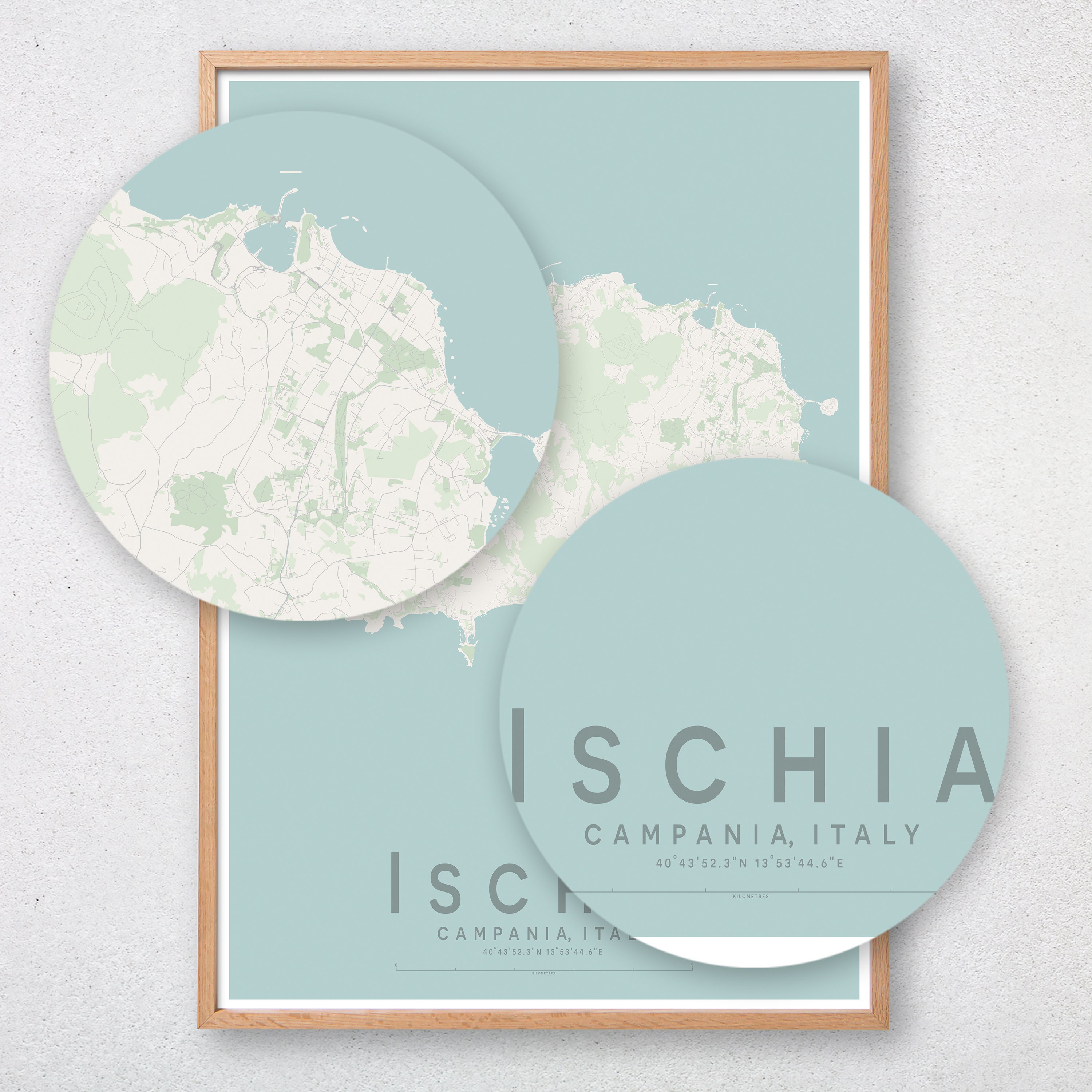 ISCHIA Map Print Italian Island Map Print Italy Wall Art - Etsy