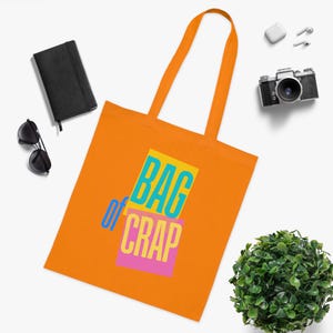 Funny Bag of Crap Cotton Tote, Sarcastic Reusable Shopping Bag, Eco-Friendly Grocery Tote, Snarky Canvas Tote, Hilarious Market Tote,