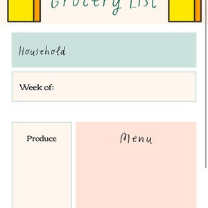 Grocery List Template