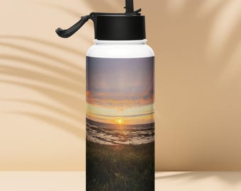 Livs Sunset roestvrijstalen 32 ozs waterfles met rietje