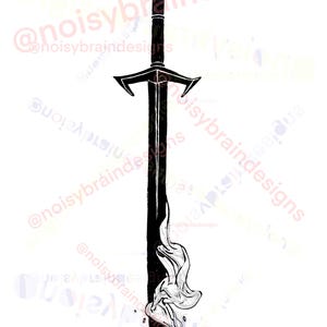 Nightblood Inspired Sword Art Print | Cosmere Fan Art Digital Download | Brandon Sanderson Unofficial Fantasy Illustration