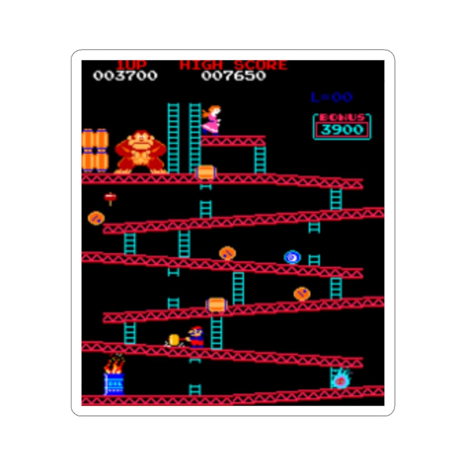 Donkey Kong 80s Arcade KissCut Stickers Etsy