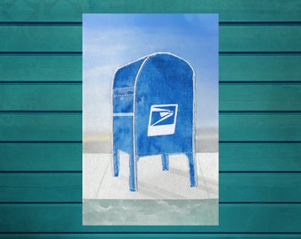 USPS blå brevlåda