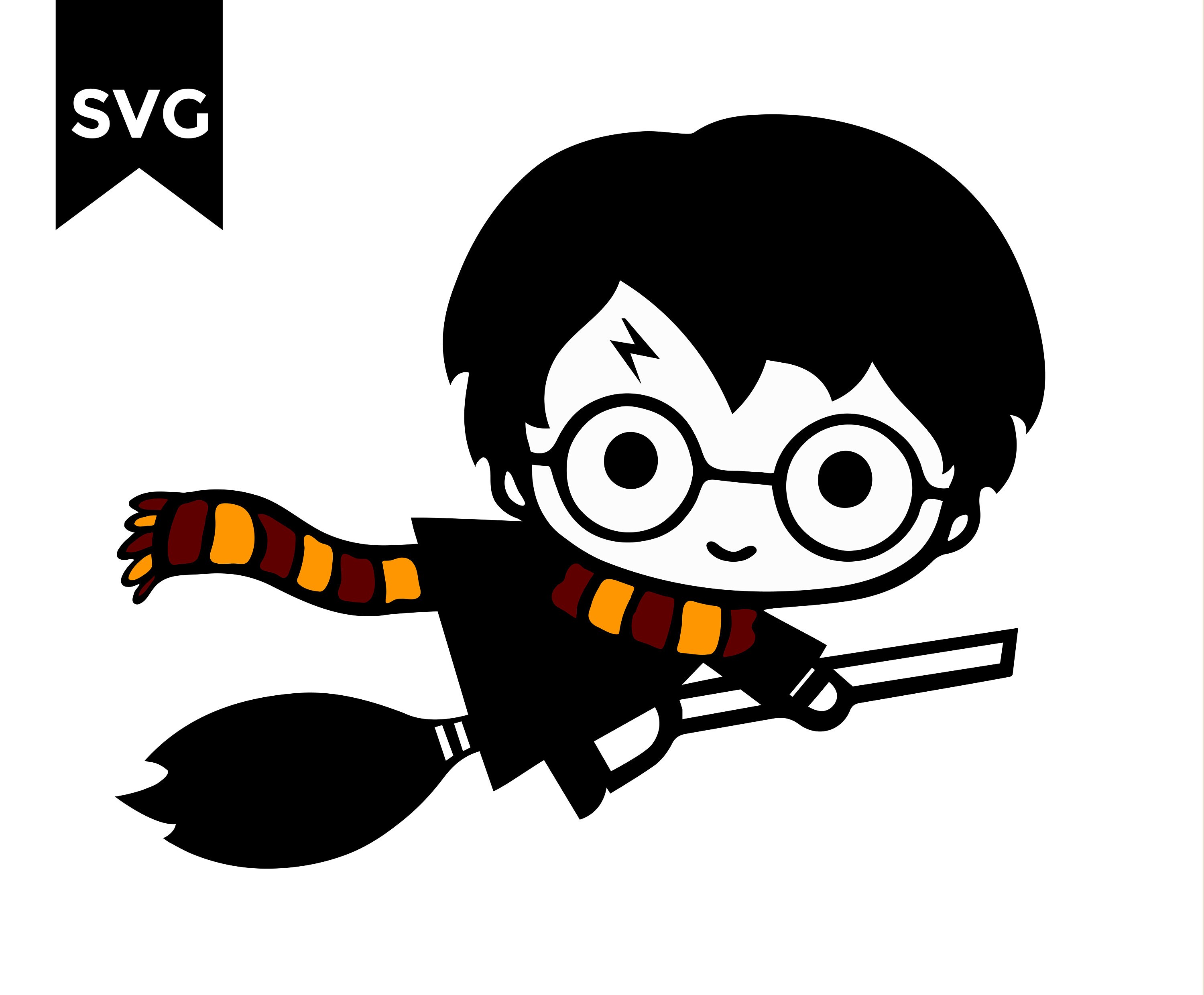 Harry Potter Broom And Scarf SVG Harry Potter Art Svg Harry | Etsy