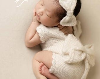 Newborn photo outfit girl,Newborn romper,Newborn photography prop outfit,Baptism dress,baby shower gift,Coming home outfit,Christening dress