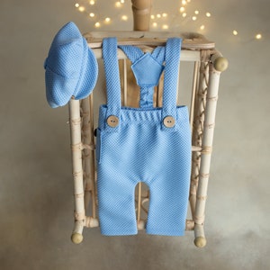 Newborn boy Romper with suspenders and hat, Newborn photo outfit boy,Newborn Photography props,Newborn Photo Prop,Newborn Outfit for Boy