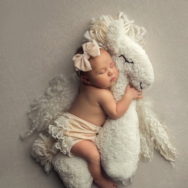 Posing toy for newborn photo shoots. The shade of the mane and tail may vary,Newborn Photography Props,Newborn Photo Props