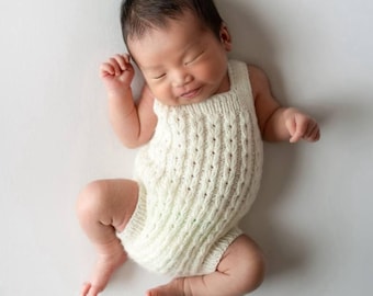Knitted romper and Headband Set,Newborn Photography Prop Set,Newborn photography outfit,Newborn girl photoshoot outfit,Pregnancy gift