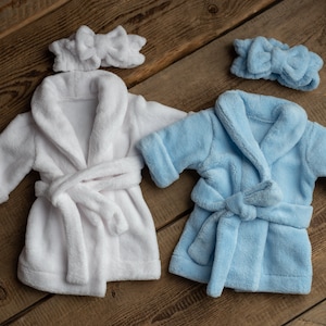 Baby girl outfit,Bath robe and Headband,Photo prop Newborn,Newborn photo prop,Newborn Outfit,Newborn photo outfit girl,Newborn prop outfit