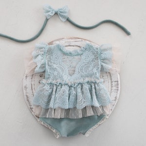 Outfit romper newborn girl & headband,Newborn Girl Outfit,Newborn Photography Props,Newborn baby gift,Pregnancy gift,Newborn Photo Prop