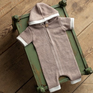 Newborn Outfit Photo Props,Newborn boy photo outfit,Romper with hood,Newborn Photography props,Newborn Photo Props,Newborn Outfit Boy, RTS!