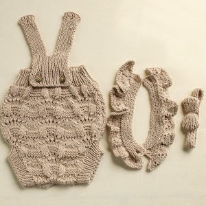 Pelele y diadema de punto, conjunto de accesorios para fotografía de recién nacidos, ropa de bebé unisex, atuendo para sesión de fotos de niña recién nacida, regalo de embarazo, ropa de bebé boho