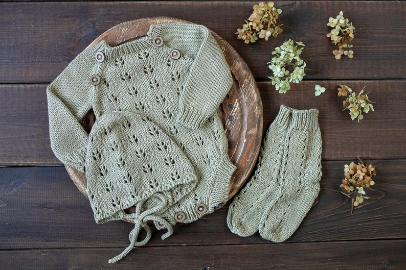 Newborn Knit Romper,newborn Knited Set,newborn Hat,newborn Outfit