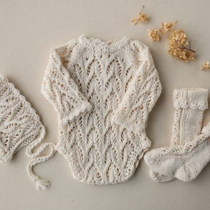 Gebreide set pasgeborene, gebreide romper pasgeborene, muts pasgeboren, outfit pasgeboren baby, pet pasgeboren, fotografie pasgeboren, zwangerschapscadeau, gebreide fotorekwisieten pasgeboren