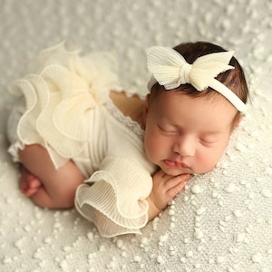 Photo outfit Baby Girl lace romper set,Newborn Romper and headband,Newborn Outfit,Newborn,Newborn Photography Props,Newborn Photo Prop,RTS!