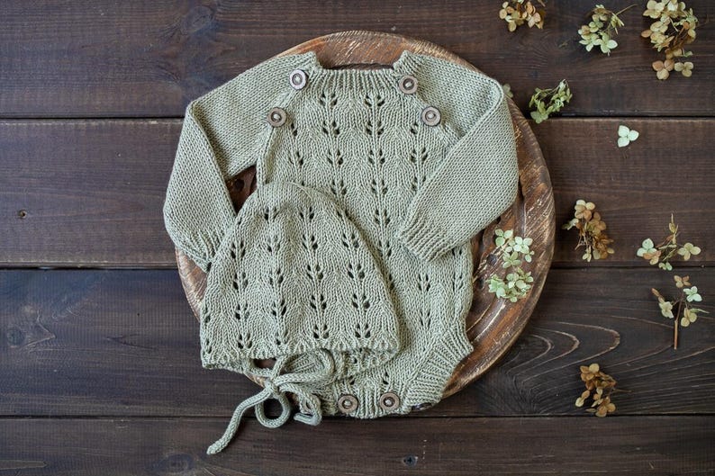 Newborn Knit Romper,newborn Knited Set,newborn Hat,newborn Outfit