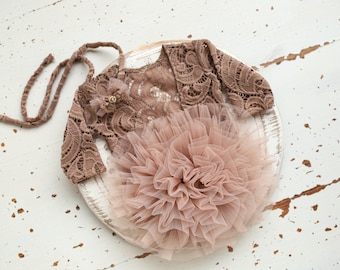 Newborn lace romper for baby girl photography outfit,Newborn Romper,Newborn Outfit,Newborn romper with Headband,Coming Home Outfit