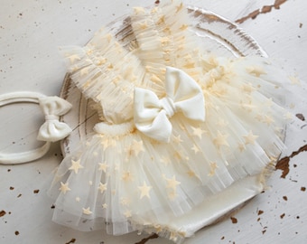 Newborn Outfit romper for baby girl & headband,Newborn Girl Outfit, Newborn Photography Props, Coming home outfit,Baby shower gift