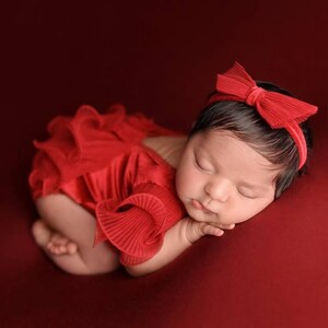 Outfit romper newborn girl & headband,Newborn Girl Outfit,Newborn Photography Props,Newborn baby gift,Pregnancy gift,Newborn Photo Prop image 3