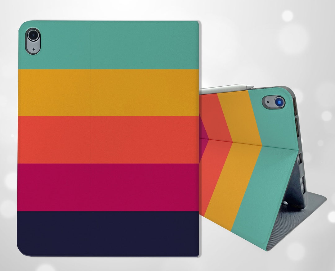Vintage Strips iPad Case With Pencil Holder iPad Air Case M2 iPad Pro ...