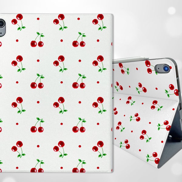 Cherries iPad Case With Pencil Holder iPad Air Case M2 iPad Pro 12.9 Case iPad Sleeve iPad Pro Case iPad Air 5th Generation Case iPad Cover