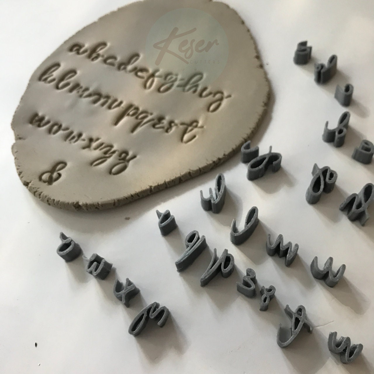 Alphabet Letter Handwritten Stamps 3d Print Polymer Clay Pottery