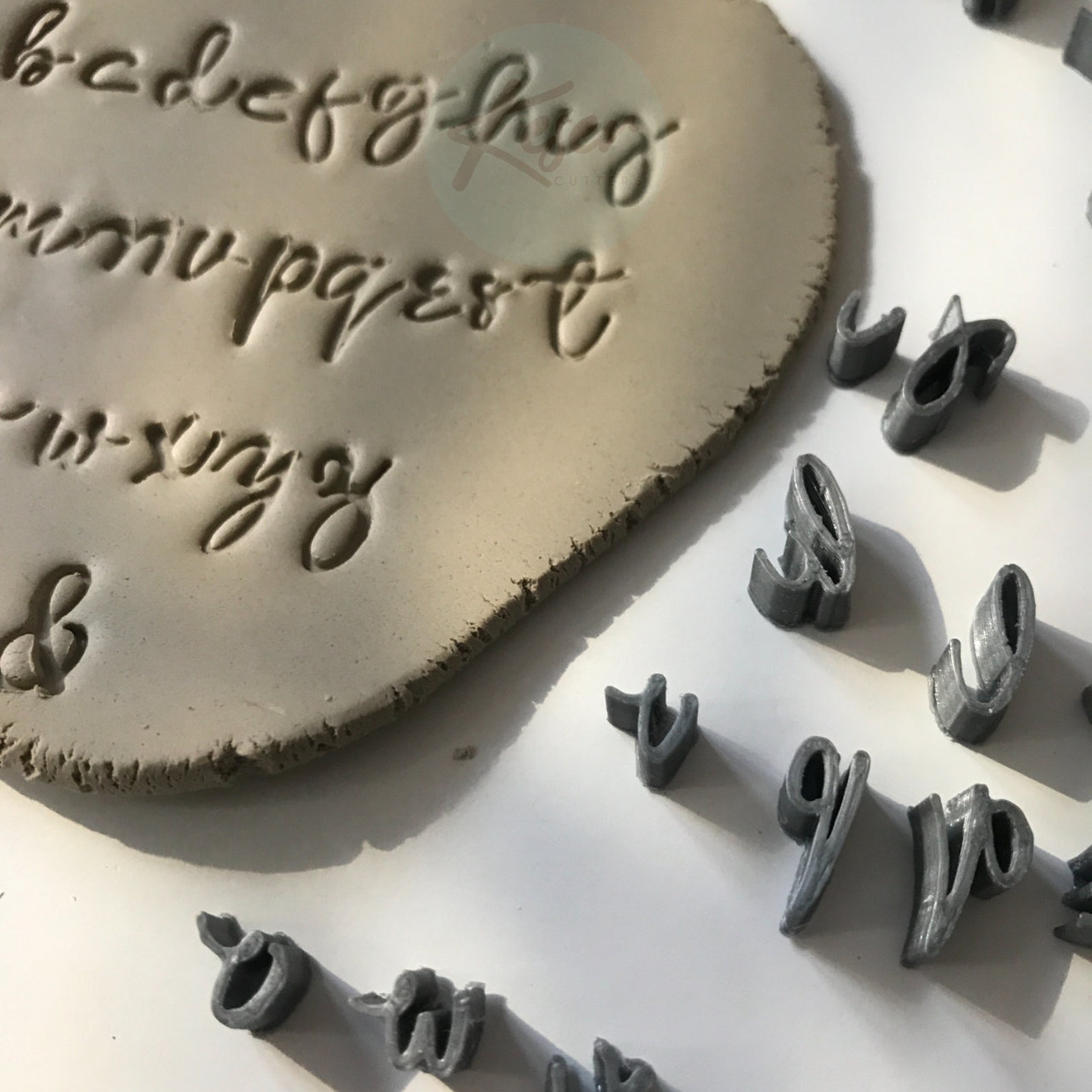 Alphabet Letter Handwritten Stamps 3d Print Polymer Clay Etsy