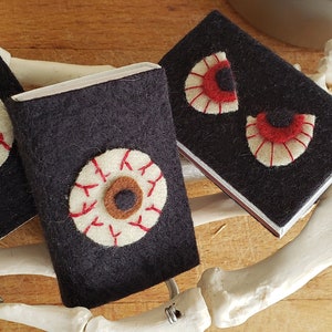 Decorative Creepy Eyeballs, Halloween Themed Matchboxes, Handmade felt covered matchboxes, candle matches, great gift idea image 1