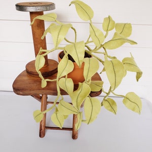 Felt Neon Pothos, Faux Epipremnum aureum, fabric houseplant, textile plant, handmade, decorative potted plant
