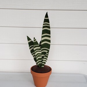 Felt Snake Plant, Faux Sansevieria Zeylanica, fabric houseplant, textile plant, handmade, decorative potted plant