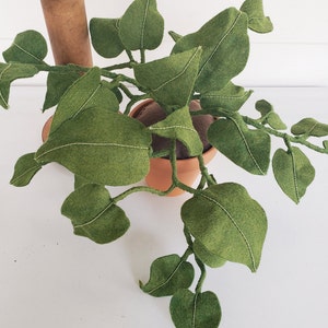 Felt Heartleaf Philodendron, Faux Philodendron Hederaceum, fabric houseplant, textile plant, handmade, decorative potted plant, image 2